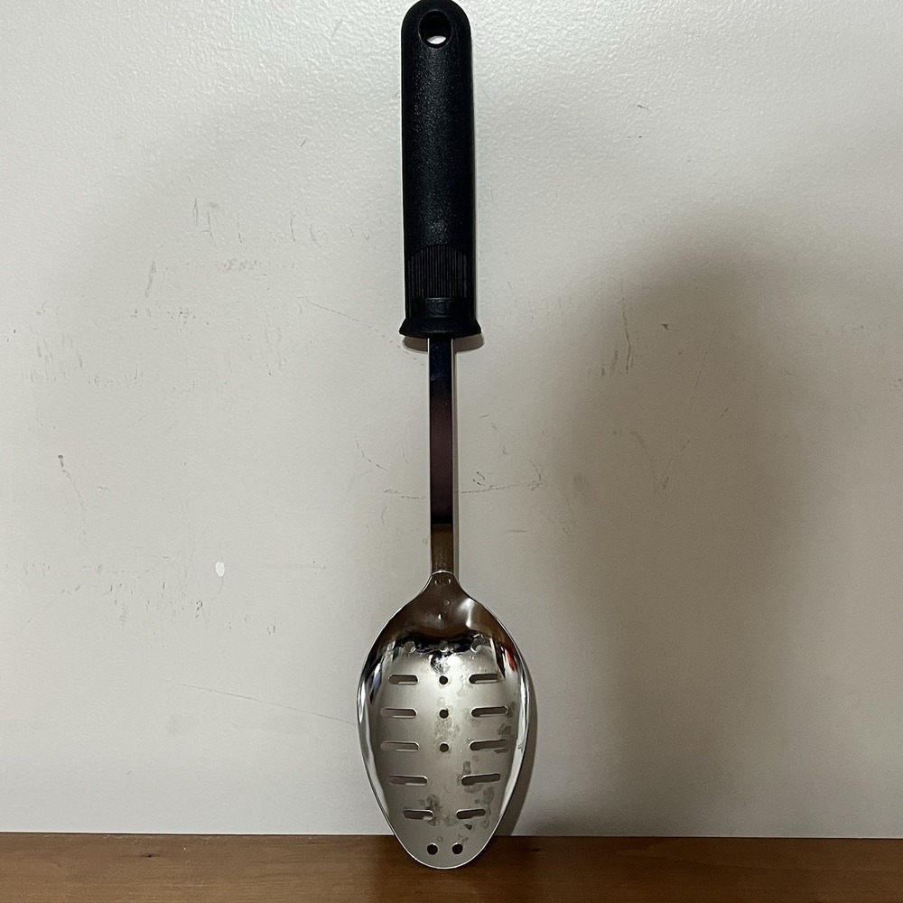 Ekco Slotted Cooking Spoon Black Handle‎ 12-Inches Long